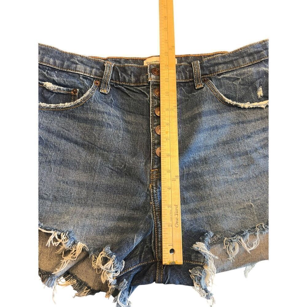 Abercrombie & Fitch woman’s 14 high rise button fly cut off shorty shorts summer - Picture 4 of 6